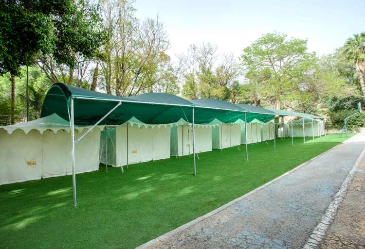 גלאמפינג חמת גדר, אוהלים ממוזגים, אוהלים לבנים, קמפינג ממוזג